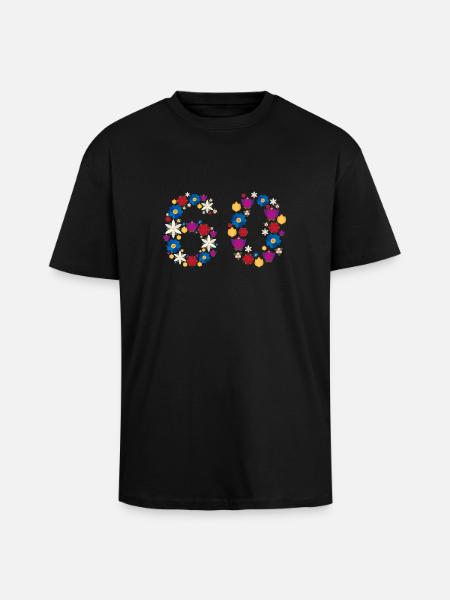 Flowers 60 - Unisex Oversized Heavyweight T-shirt - black