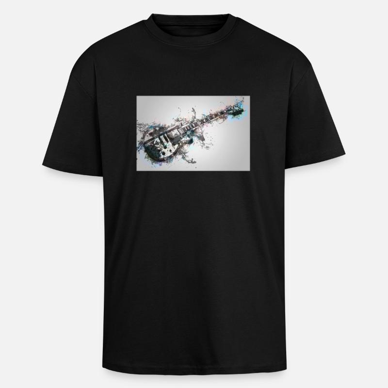 Electro Guitar - Unisex Oversized Heavyweight T-shirt - black