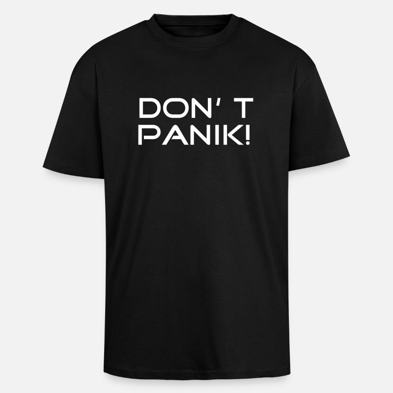 Don't panic! Hitchhiker - Unisex Oversized Heavyweight T-shirt - black
