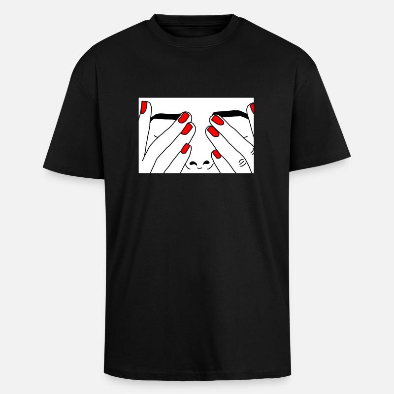 Face red nail - Oversized Heavyweight Unisex T-Shirt - Schwarz