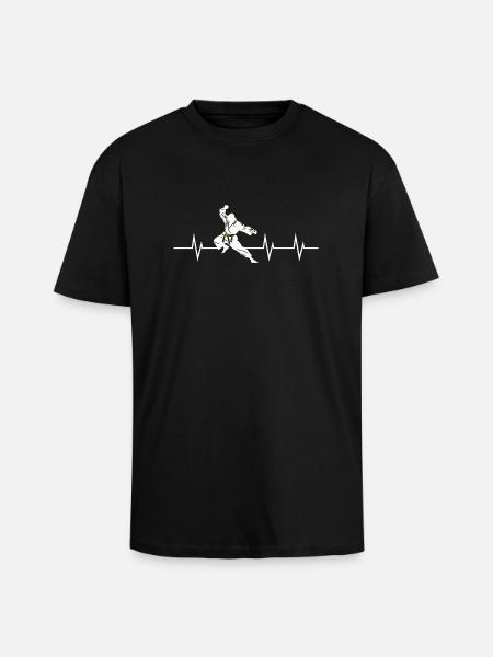 Martial Heartbeat - Unisex Oversized Heavyweight T-shirt - black