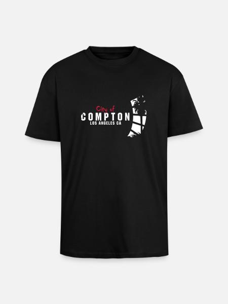 city of compton - Unisex Oversized Heavyweight T-shirt - black