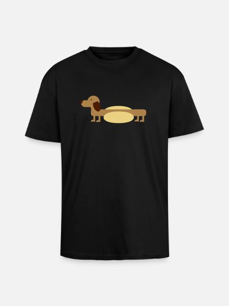 Hot-Dog - Oversized Heavyweight Unisex T-Shirt - Schwarz