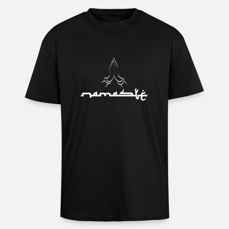Namasté Mudra Geste Grußform - Oversized Heavyweight Unisex T-Shirt - Schwarz