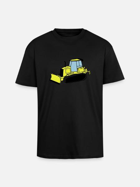 Planierraupe - Oversized Heavyweight Unisex T-Shirt - Schwarz