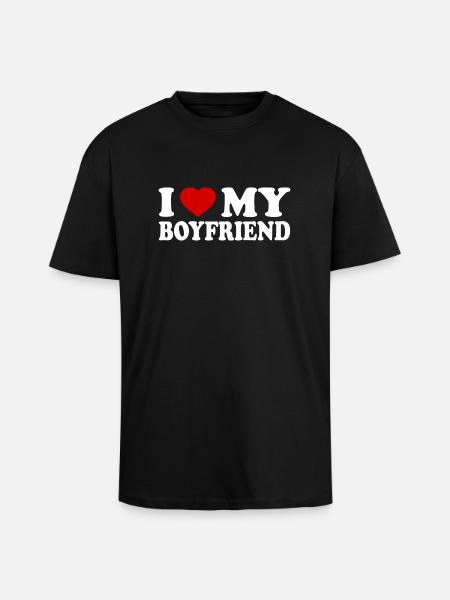 I love my boyfriend - Unisex oversized heavyweight t-shirt - sort