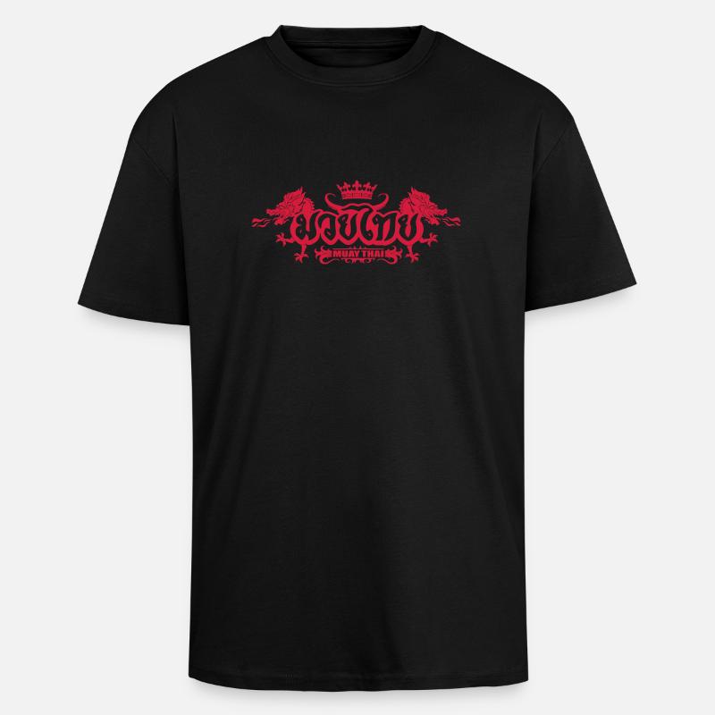 Muay Thai Dragons - Oversized Heavyweight Unisex T-Shirt - Schwarz
