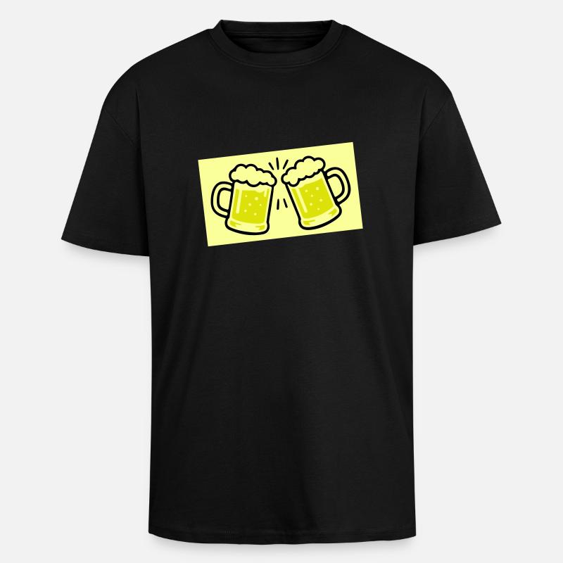 Bierglas Bier Symbol - Oversized Heavyweight Unisex T-Shirt - Schwarz