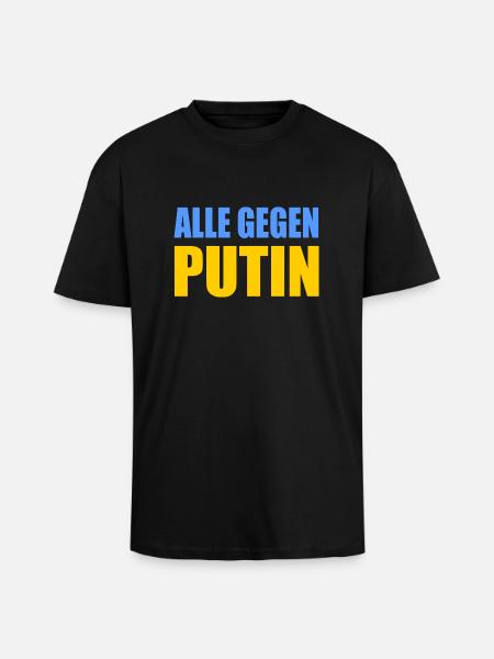 Alle gegen putin - Oversized Heavyweight Unisex T-Shirt - Schwarz