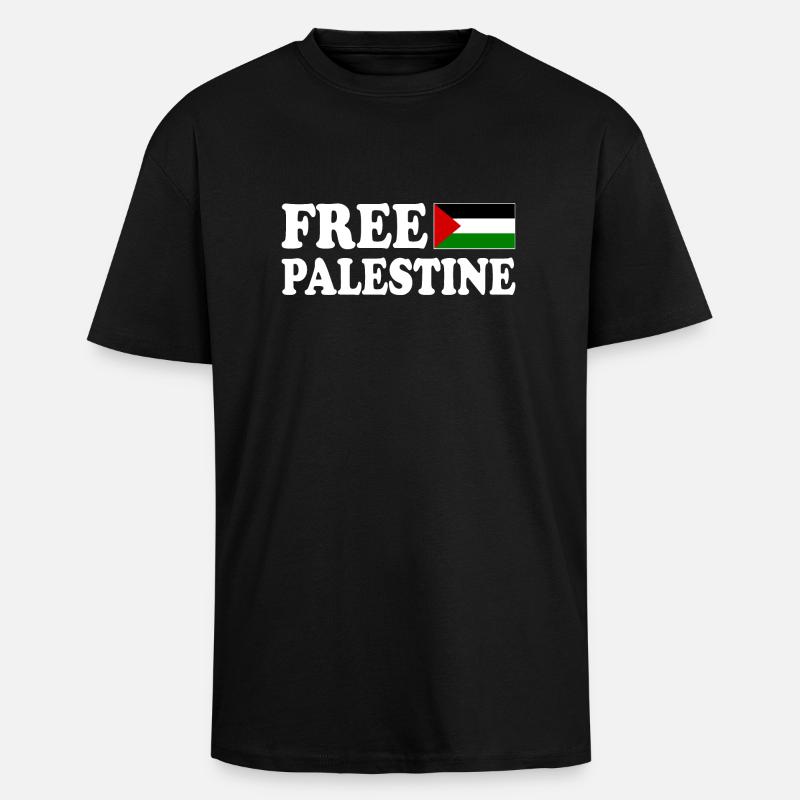 Free palestine - Oversized Heavyweight Unisex T-Shirt - Schwarz