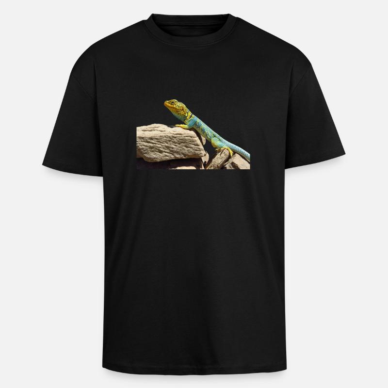 gecko lizard real lizard - Unisex Oversized Heavyweight T-shirt - black