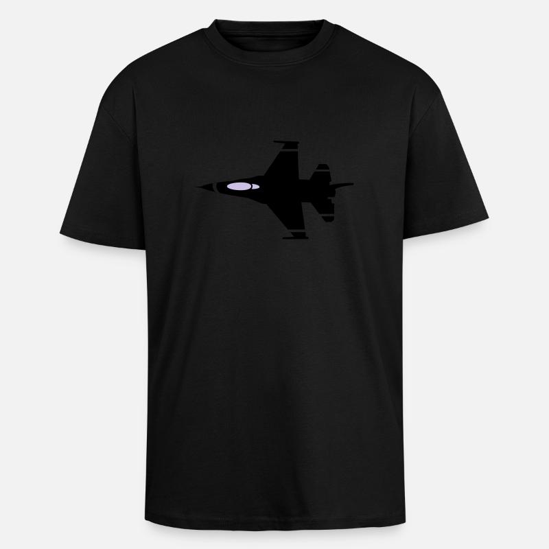 kampfjet - Oversized Heavyweight Unisex T-Shirt - Schwarz