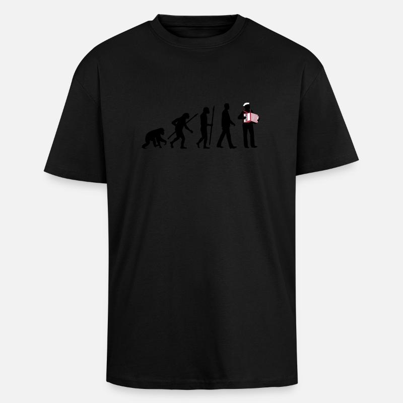 evolution_akkordeon_spieler_122013_b_3c - Oversized Heavyweight Unisex T-Shirt - Schwarz