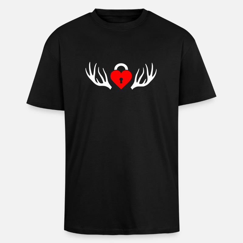 Cuckold Hahnrei Hörner - Oversized Heavyweight Unisex T-Shirt - Schwarz