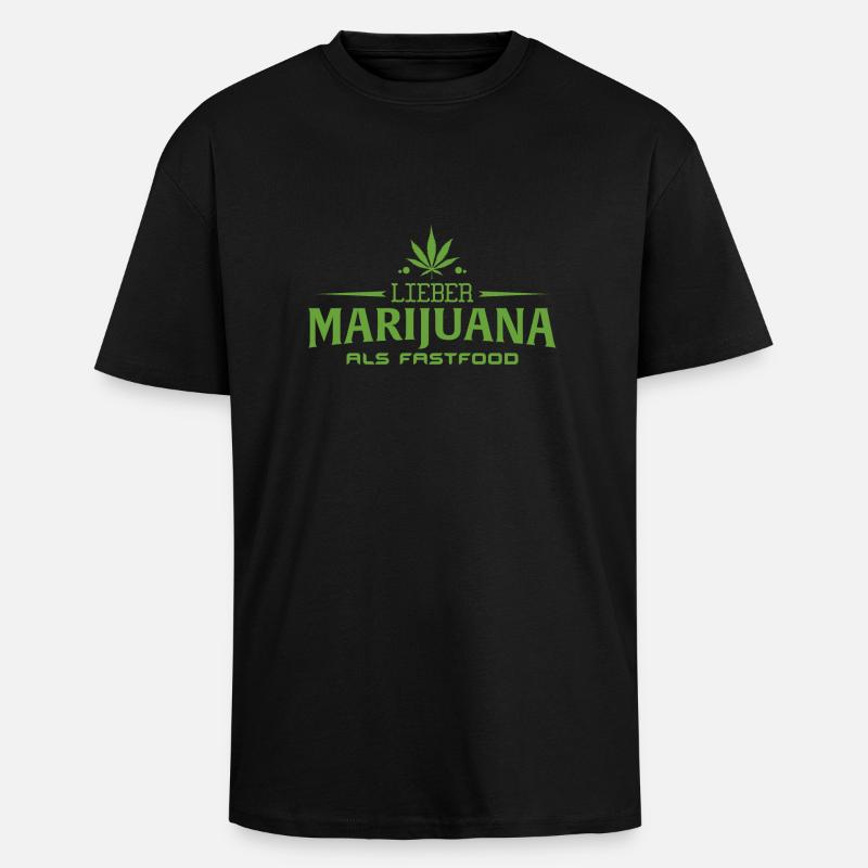 Marijuana - Oversized Heavyweight Unisex T-Shirt - Schwarz