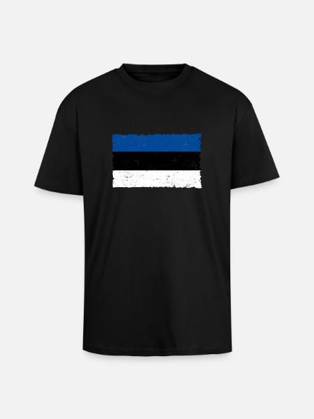 Estland - Oversized Heavyweight Unisex T-Shirt - Schwarz