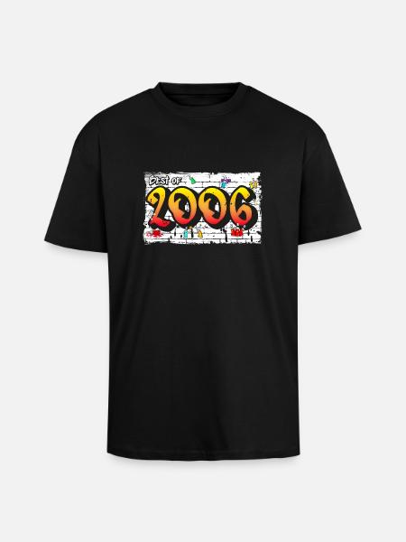 Beste van 2006 Graffiti – 19 jaar aww Urban Cool - Unisex oversized T-shirt van zware kwaliteit - zwart