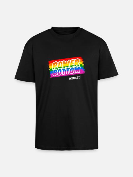 Horny Top veut un Power Bottom - T-shirt unisexe oversize épais - noir