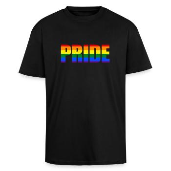Gay Pride - Oversized Heavyweight Unisex T-Shirt - Schwarz - Vorne - Alina (178cm) & Michal (187cm)