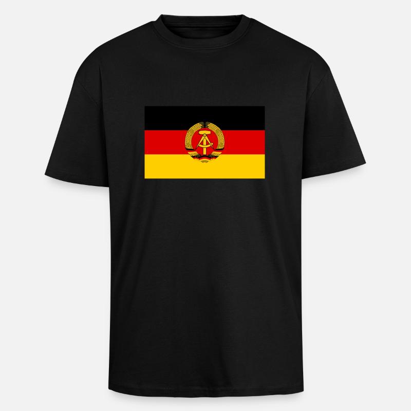 Drapeau de la RDA - T-shirt unisexe oversize épais - noir