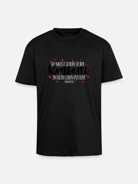 Konfuzius und Konfetti - Oversized Heavyweight Unisex T-Shirt - Schwarz