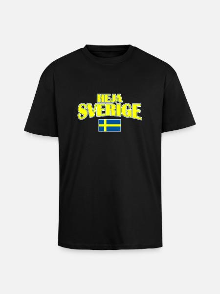 Heja Sverige - Unisex Oversized Heavyweight T-shirt - black