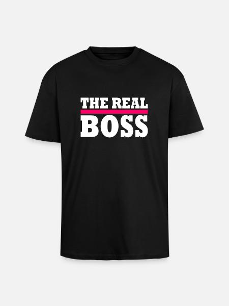 The real boss - Unisex Oversized Heavyweight T-shirt - black