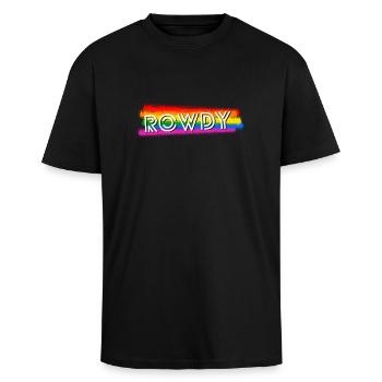 Queer Rowdy - Oversized Heavyweight Unisex T-Shirt - Schwarz - Vorne - Alina (178cm) & Michal (187cm)