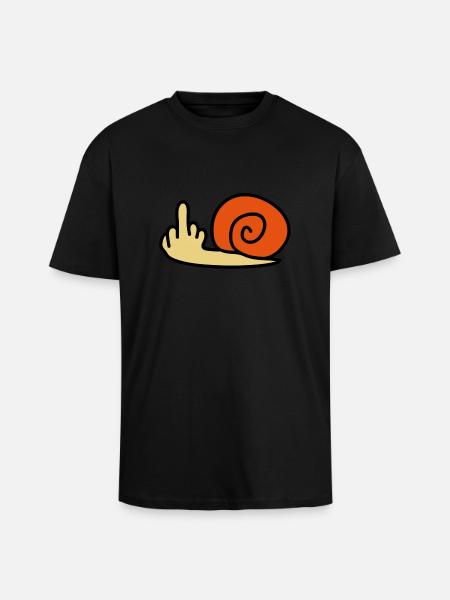 fuck_off_snail - Oversized Heavyweight Unisex T-Shirt - Schwarz