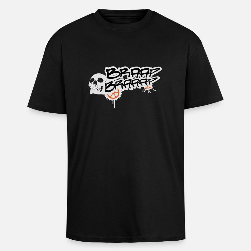 BRAAP BRAAAP MACHINE SKULL - Oversized Heavyweight Unisex T-Shirt - Schwarz