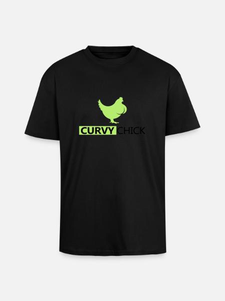 Curvy Chick - Unisex Oversized Heavyweight T-shirt - black