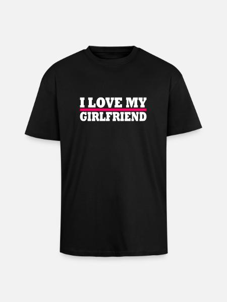 I love my girlfriend - Unisex oversized heavyweight t-shirt - sort