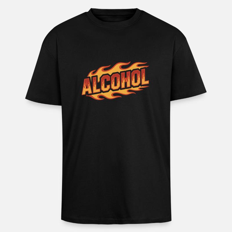 Alkohol - Cool Drinking Logo - Oversized Heavyweight Unisex T-Shirt - Schwarz