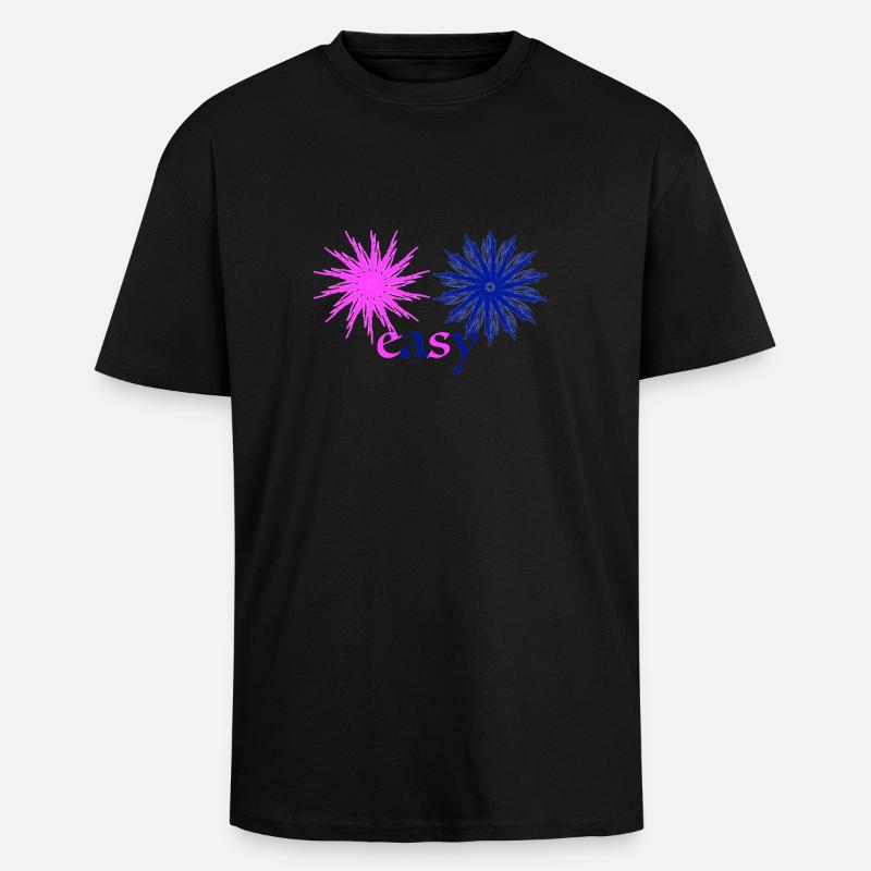 easy - Oversized Heavyweight Unisex T-Shirt - Schwarz