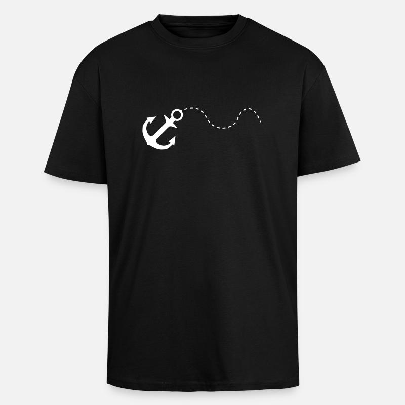 anker white - Oversized Heavyweight Unisex T-Shirt - Schwarz