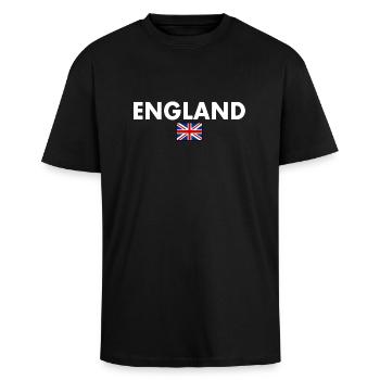England - Oversized Heavyweight Unisex T-Shirt - Schwarz - Vorne - Alina (178cm) & Michal (187cm)