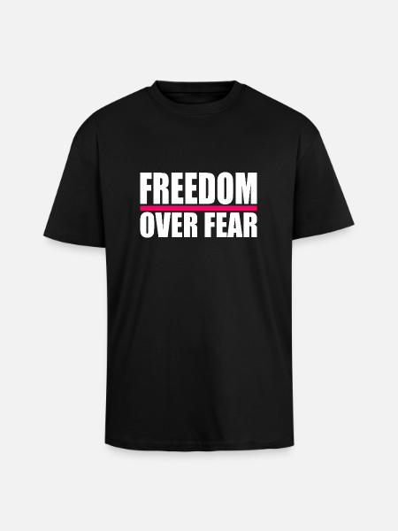 Freedom over fear - Unisex Oversized Heavyweight T-shirt - black