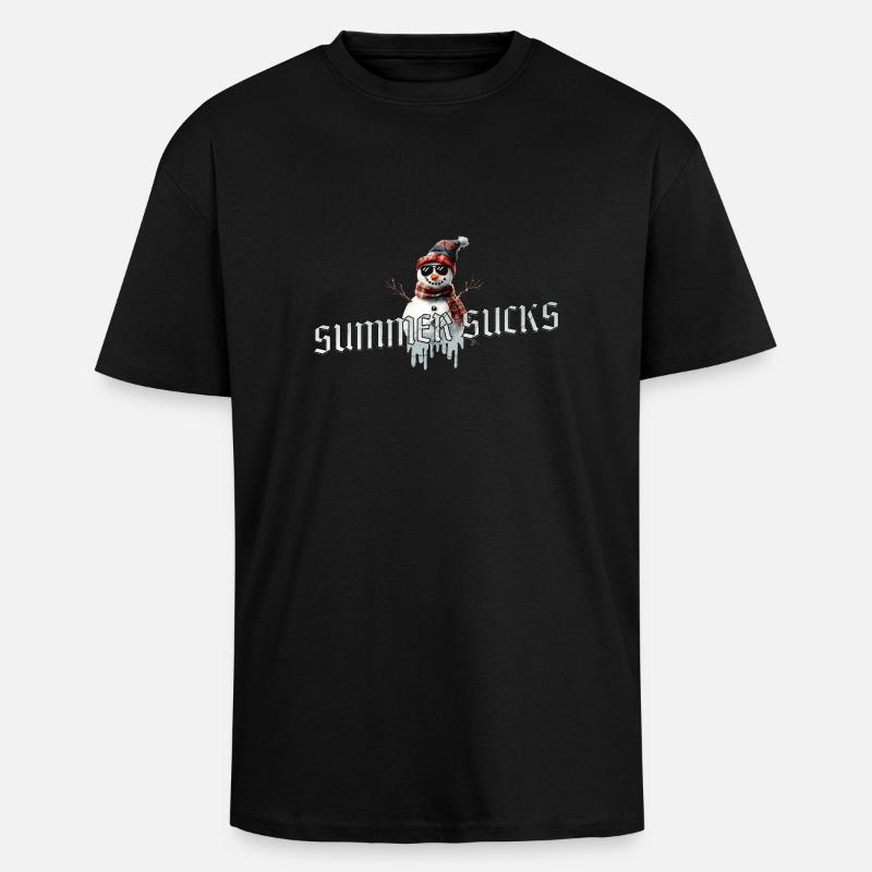 Summer Sucks – Snowman Rules - Oversized Heavyweight Unisex T-Shirt - Schwarz