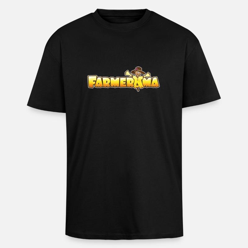Farmerama Logo - Oversized Heavyweight Unisex T-Shirt - Schwarz