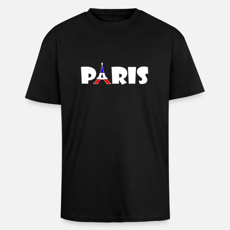 Paris - Oversized Heavyweight Unisex T-Shirt - Schwarz