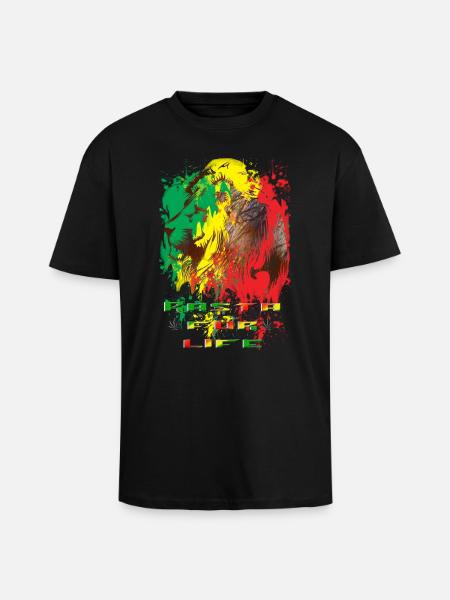 rasta for life - T-shirt unisexe oversize épais - noir