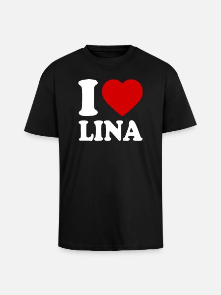 I love lina - Unisex Oversized Heavyweight T-shirt - black
