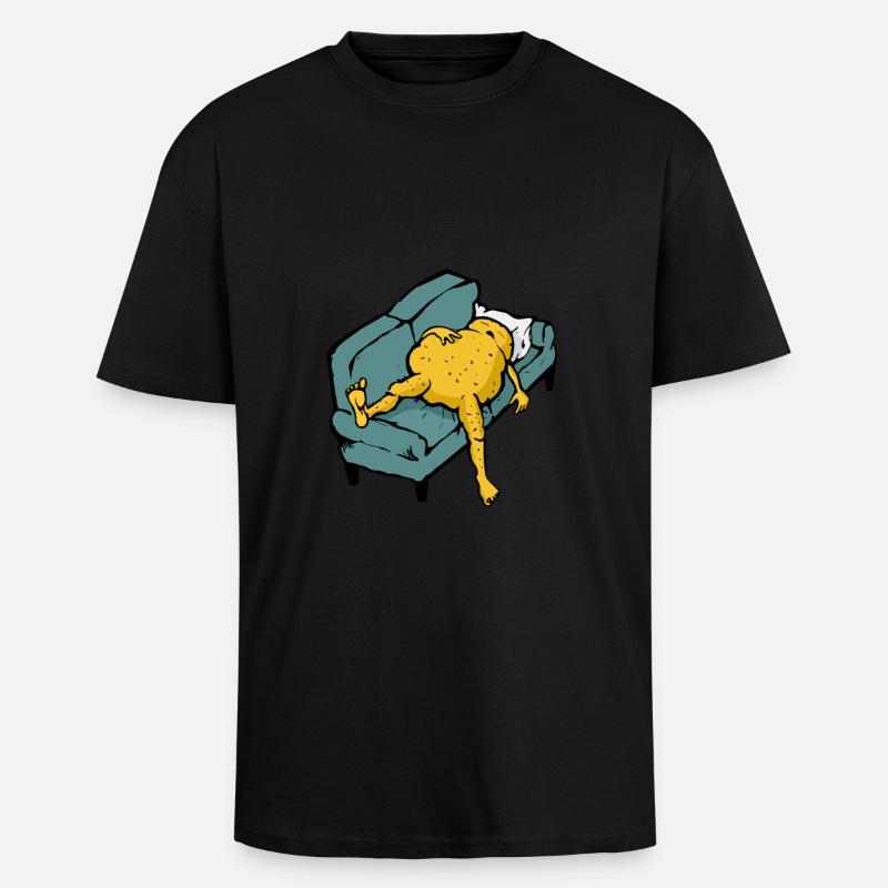 Lazy potato sleeping - T-shirt unisexe oversize épais - noir