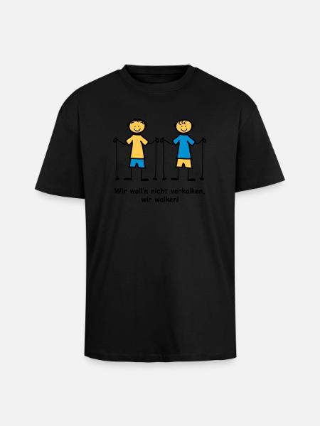Walking - Oversized Heavyweight Unisex T-Shirt - Schwarz