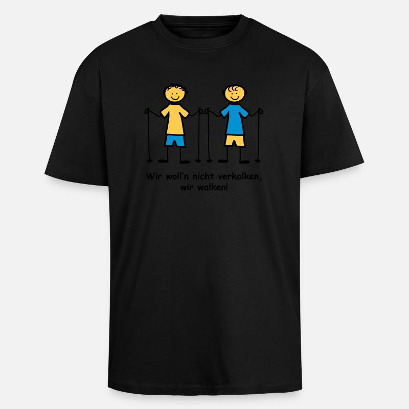 Walking - Oversized Heavyweight Unisex T-Shirt - Schwarz