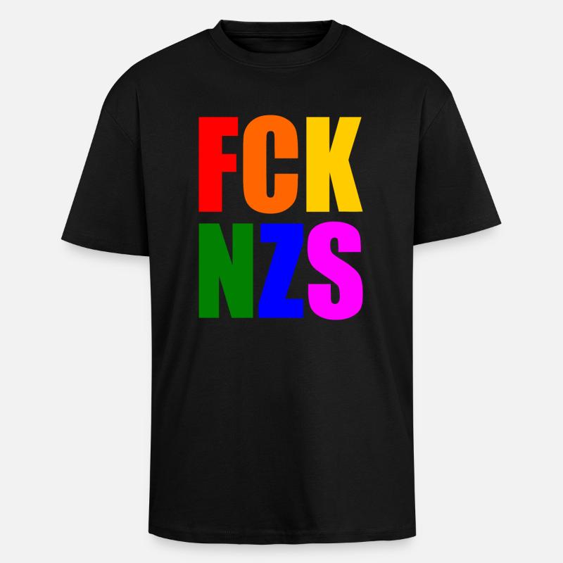 Fck nzs - Oversized Heavyweight Unisex T-Shirt - Schwarz