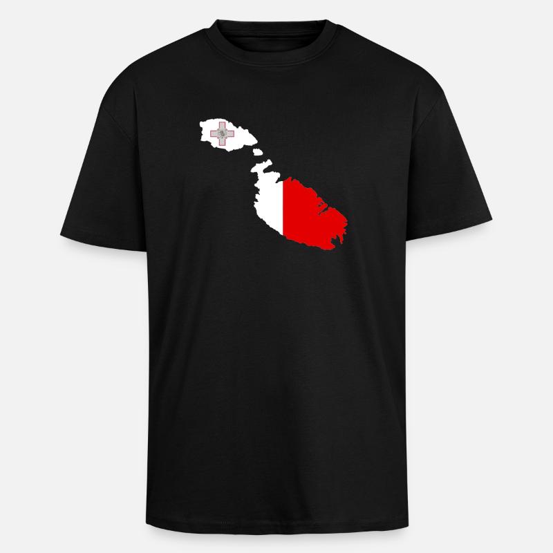 Malta - Oversized Heavyweight Unisex T-Shirt - Schwarz