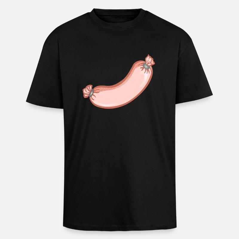 Wurst,esse,würstchen - Oversized Heavyweight Unisex T-Shirt - Schwarz