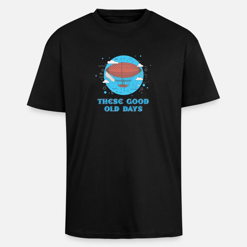These Good Old Days - Unisex Oversized Heavyweight T-shirt - black