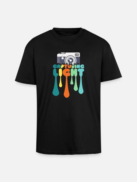Photography camera gift - Unisex Oversized Heavyweight T-shirt - black